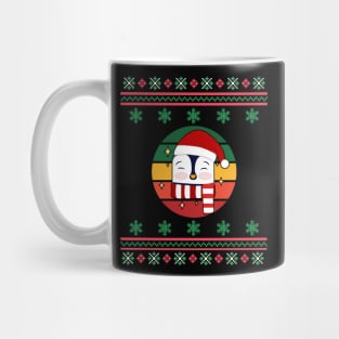 Penguin Faux Ugly Christmas Sweater Funny Holiday Design Mug